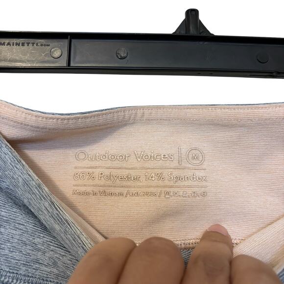 Outdoor Voices Pastel Gray Blue Pink 7/8 Colorblock Springs Leggings Size Medium - Picture 3 of 4